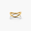 Mixed Harmony Ring – 18k Gold & Silver Interlocking Band