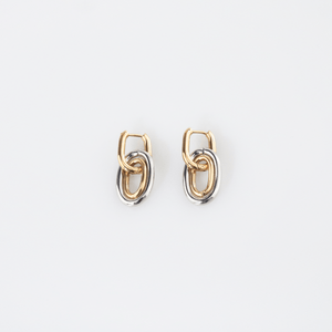 Mixed Metal Double Hoop-Earrings