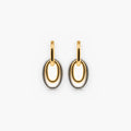 Mixed Metal Double Hoop Earrings - Gold & Silver