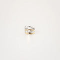 Mixed Multi Row Hammered Ring