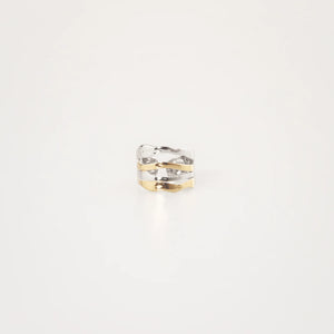 Mixed Multi Row Hammered Ring