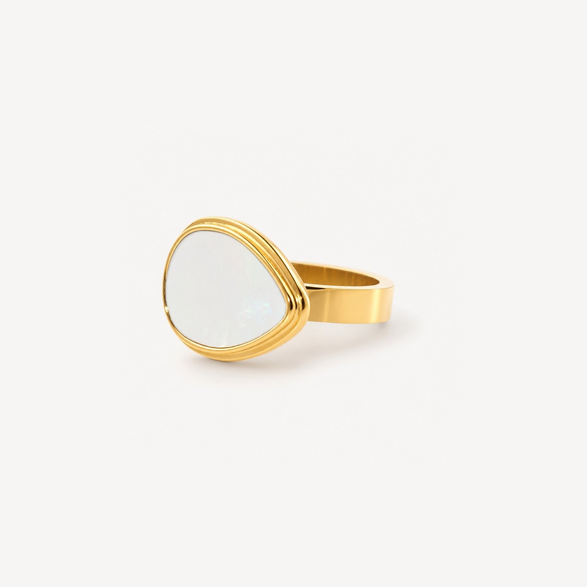 Mother of Pearl Statement Signet Ring