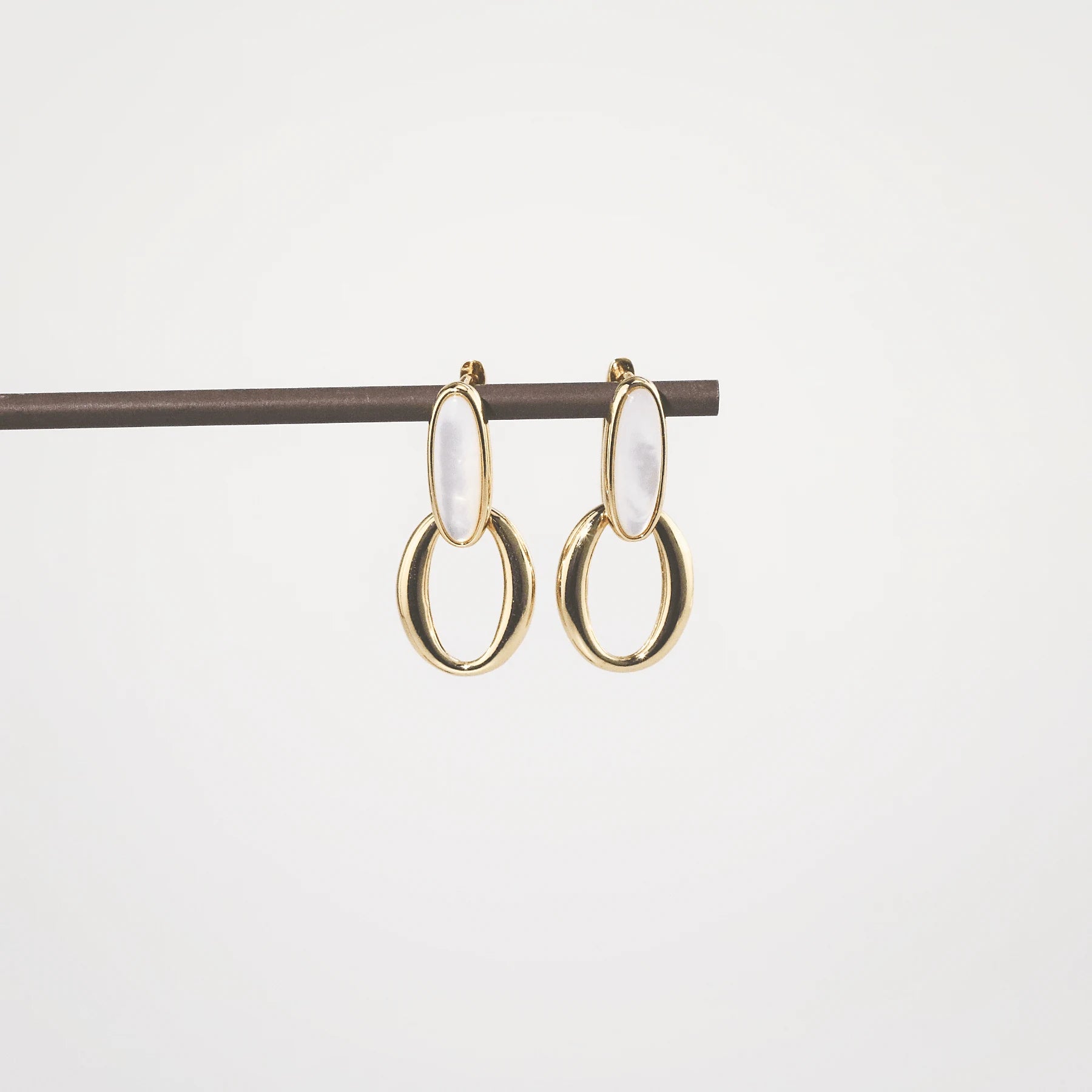 Nerida Mother of Pearl Hoop Earrings