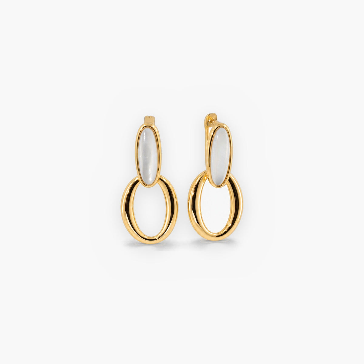 Nerida Mother of Pearl Hoop Earrings