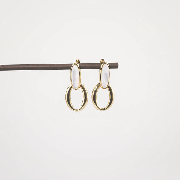 Nerida Mother of Pearl Hoop Earrings - Hypoallergenic 316L