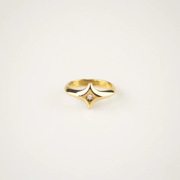 Waterproof Tarnish-Free North Star Ring in 18k Gold