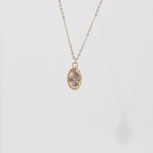 Oval CZ Cross Pendant Necklace