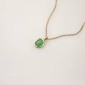 Oval Green Cats Eye Necklace