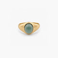 Oval Jade Ring – Dainty Waterproof Gold Plated Ring