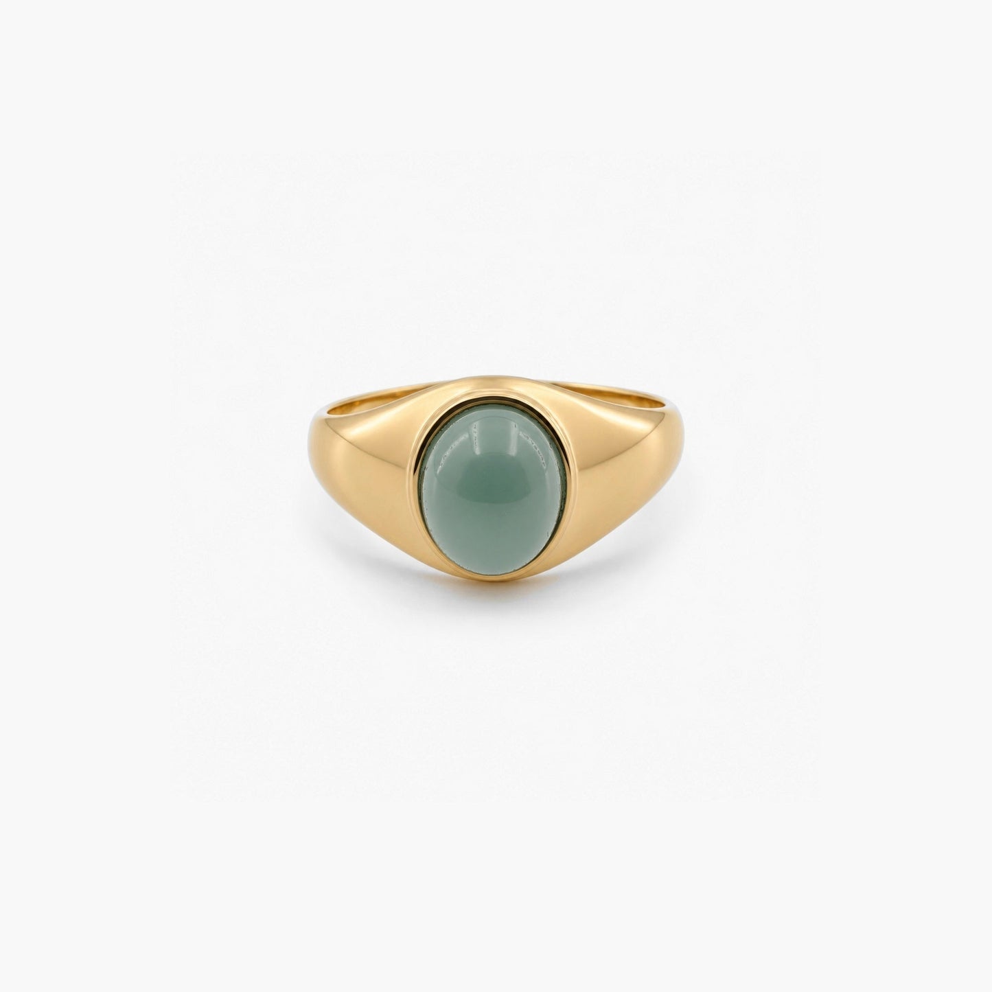Oval Jade Ring – Dainty Waterproof Gold Plated Ring