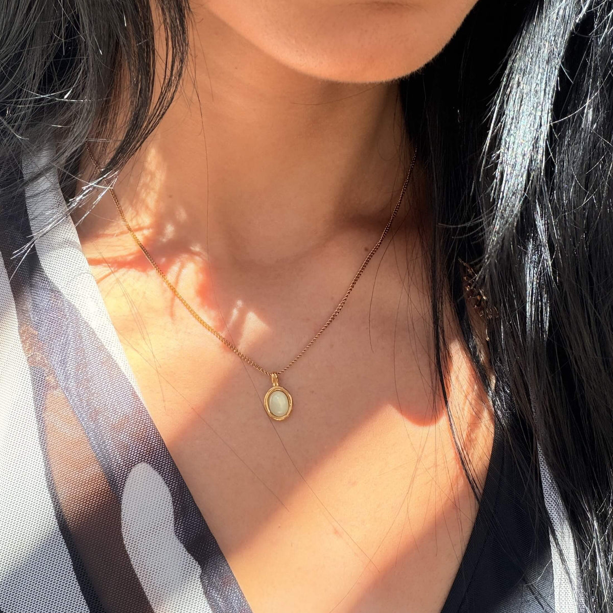 Oval Moonstone-Necklace