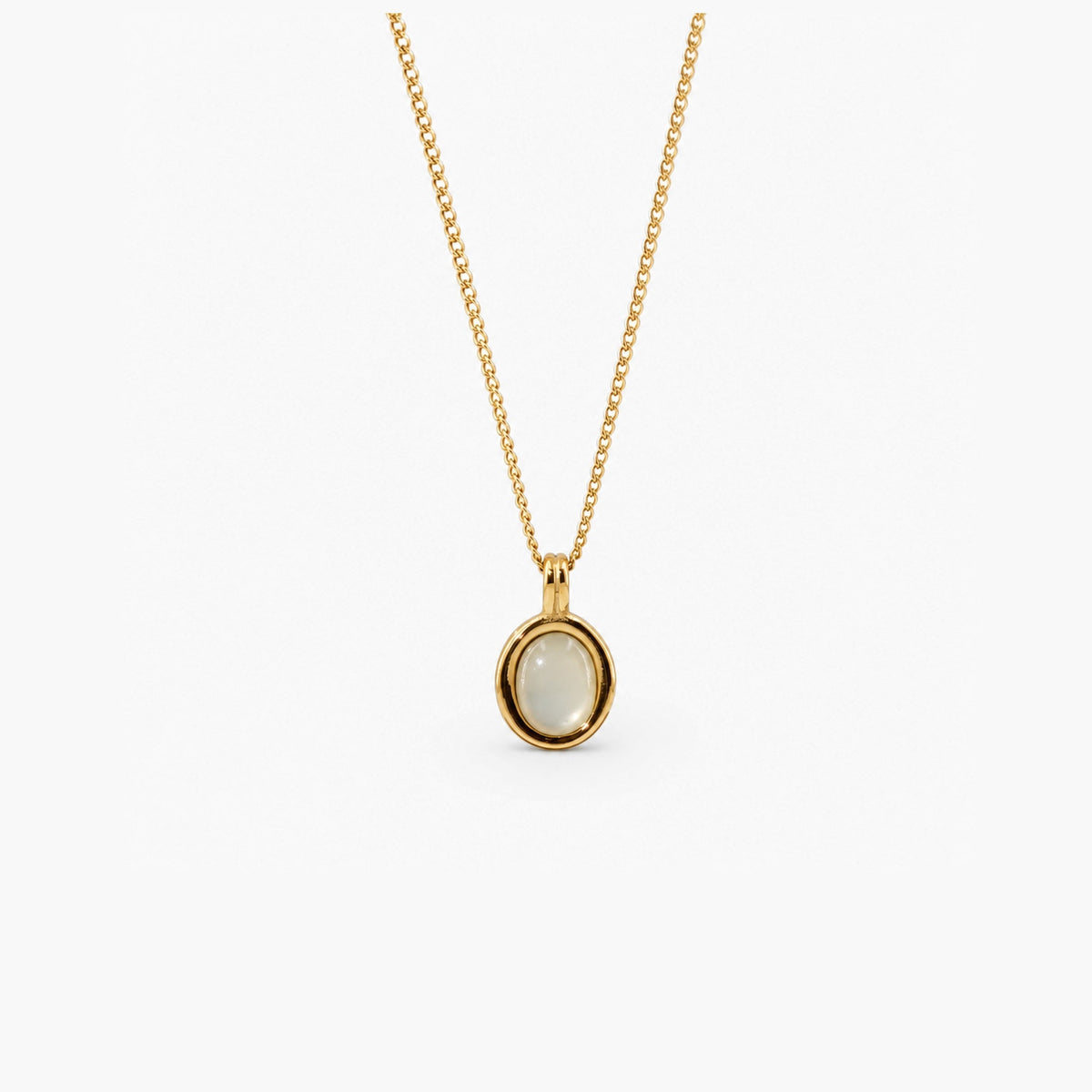 Oval Moonstone Necklace