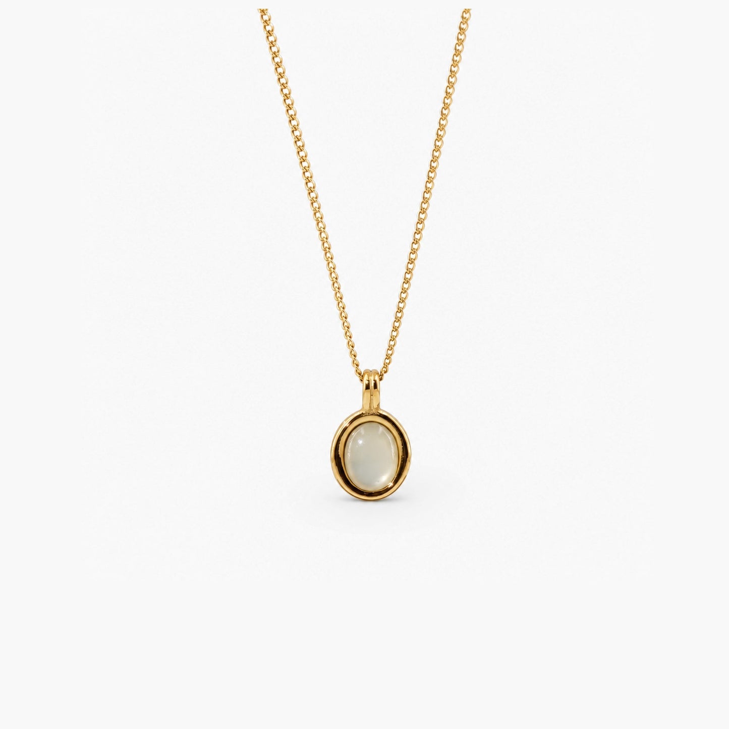 Oval Moonstone Necklace