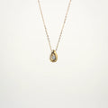 Pear Bezel Pendant Necklace 