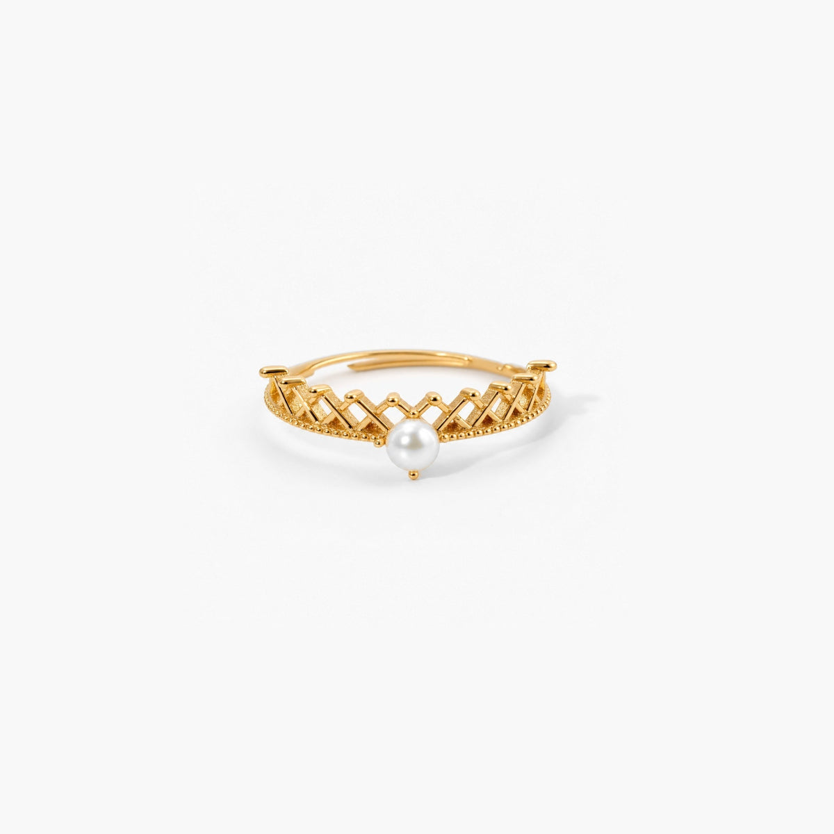 Adjustable Pearl Crown Ring