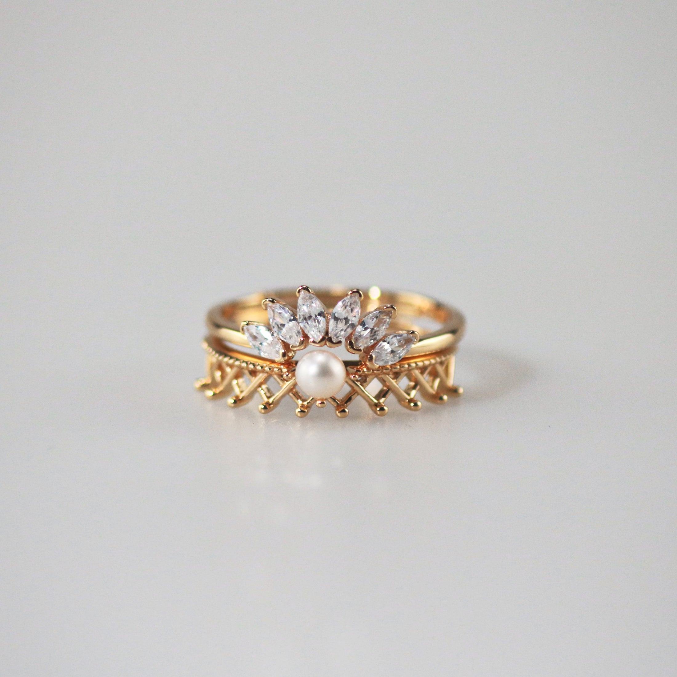 Adjustable Pearl Crown Ring