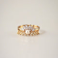 Meideya Jewelry Pearl Crown Ring + Contour Band ring