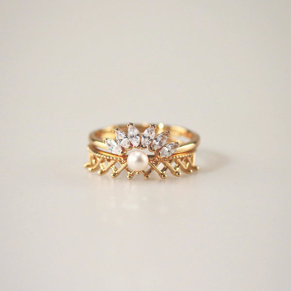 Stackable Gold Plated Sterling Silver Ring Set - Stylr