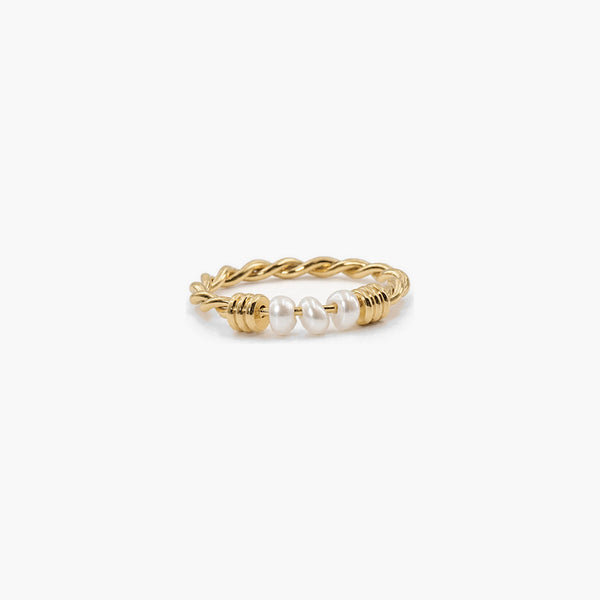 Pearl Fidget Ring — Waterproof, Gold-Plated Stainless Steel