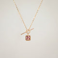 Meideya Jewelry Pink Gemstone Toggle Necklace
