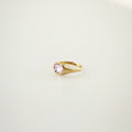 pink emerald cut ring