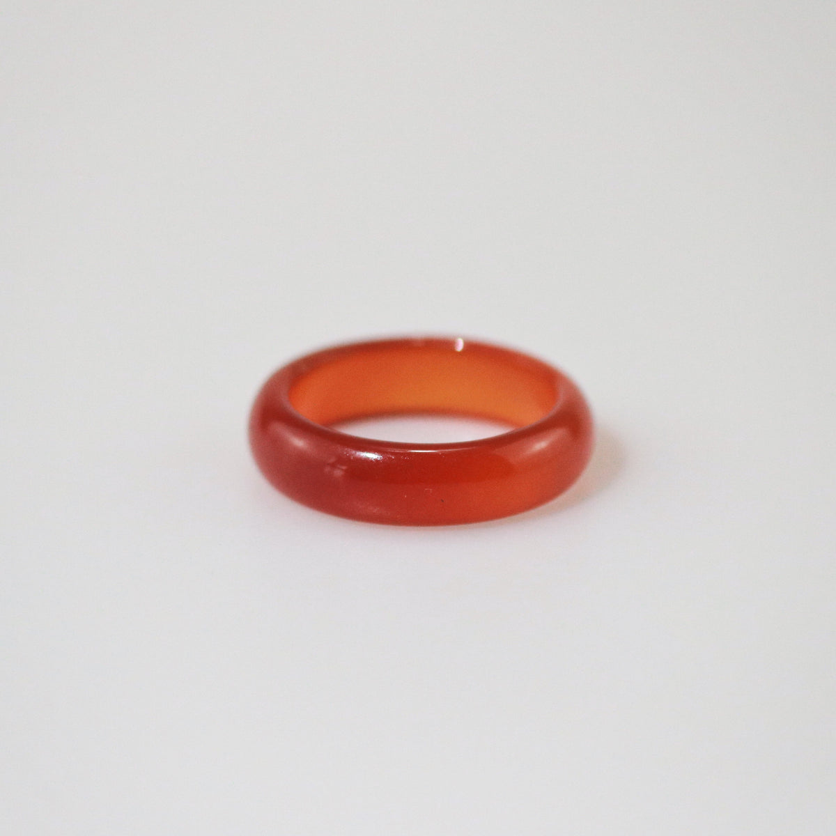 Red Jade Gemstone Band Ring