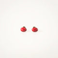 Red Enamel Gold Stud Earrings for Women