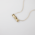 Hammered Rectangle Necklace - Waterproof Gold Plated