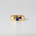 Waterproof Sapphire Solitaire Ring – 18K Gold Plated Stainless Steel