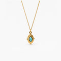 Royal Marquise Turquoise Necklace – Waterproof Gold Pendant