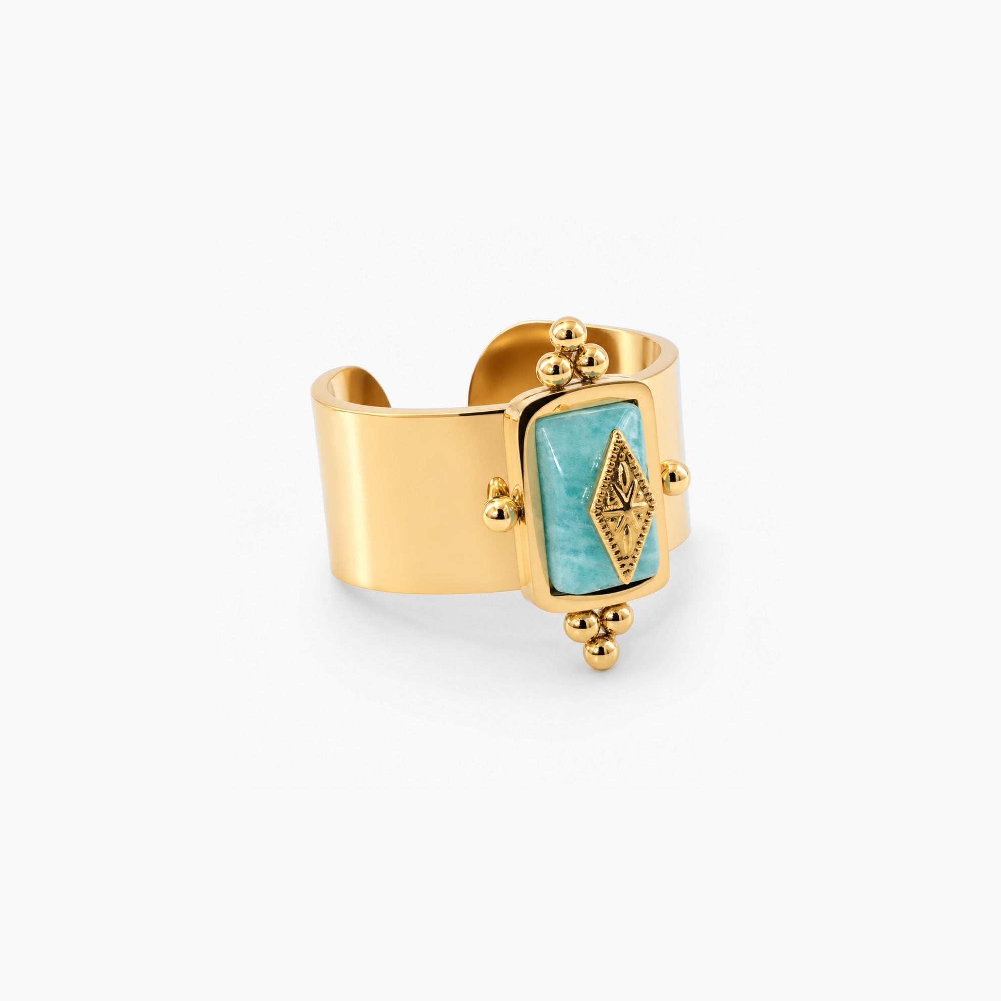 Royal Knight Ring with Amazonite stone