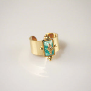 Meideya Jewelry Royal Knight Ring with Amazonite stone