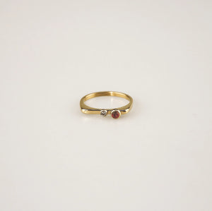 Ruby-white Stacking Ring