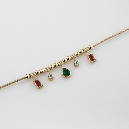 Ruby and Emerald Charm-Bracelet