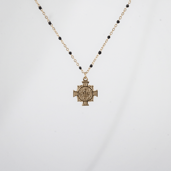 Saint Benedict Medal Necklace - Waterproof Gold Plated