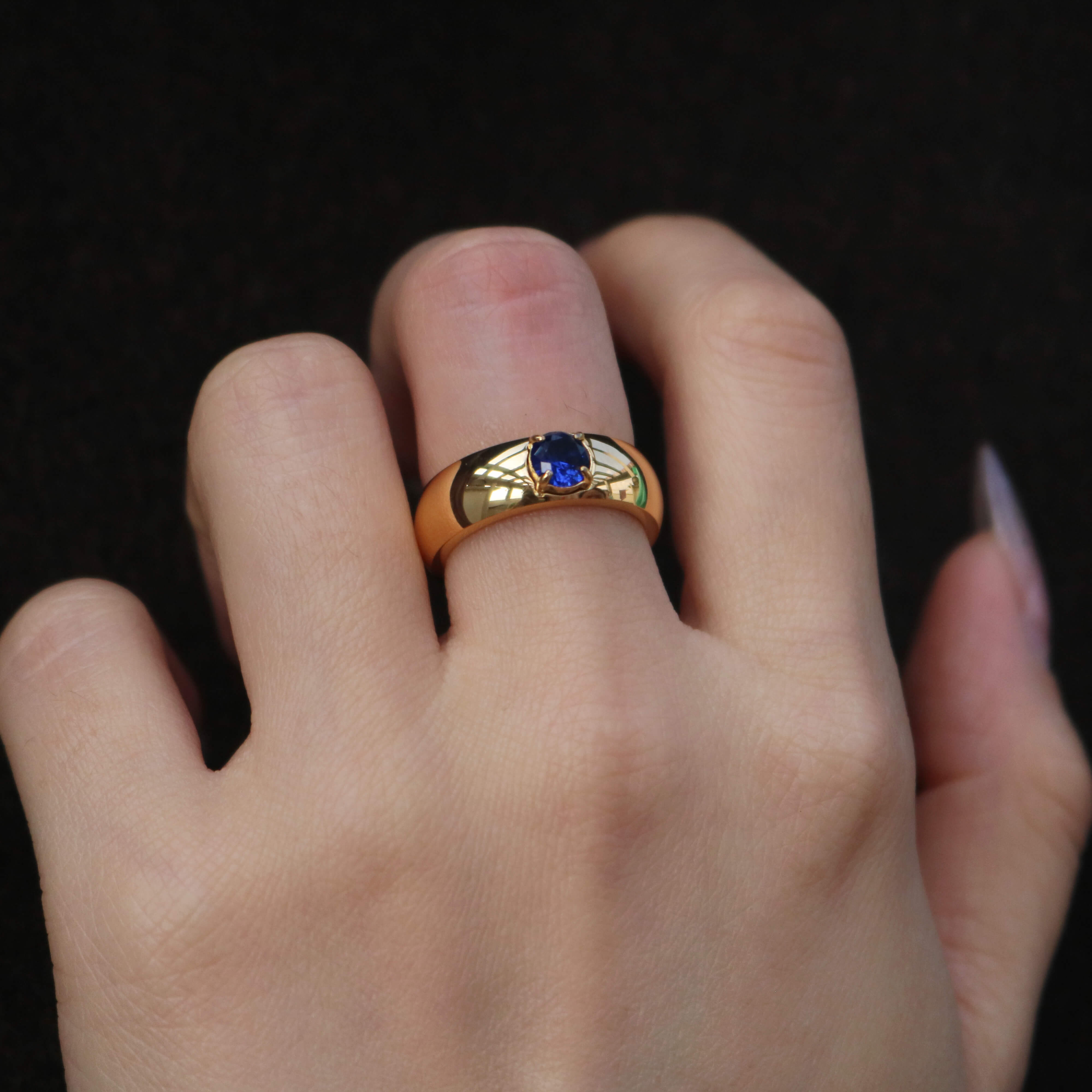 Meideya Sapphire Solitaire Ring