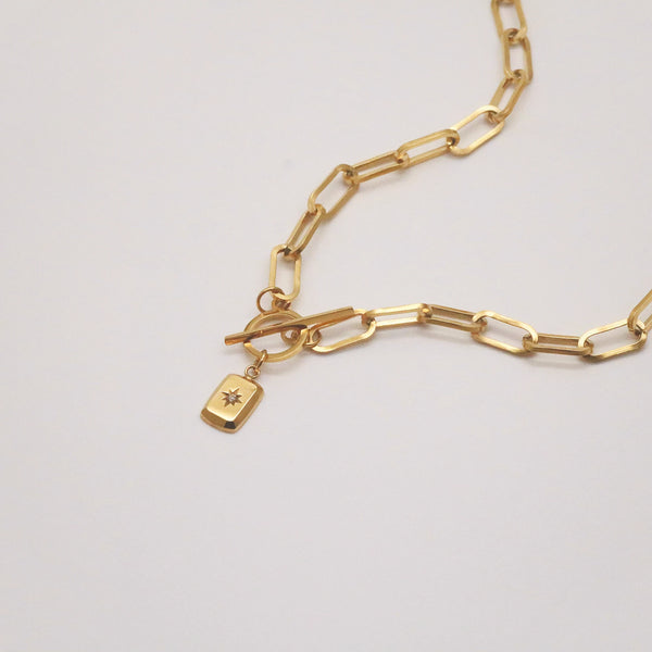 18k Gold Plated Starburst Pendant Necklace - Stylr