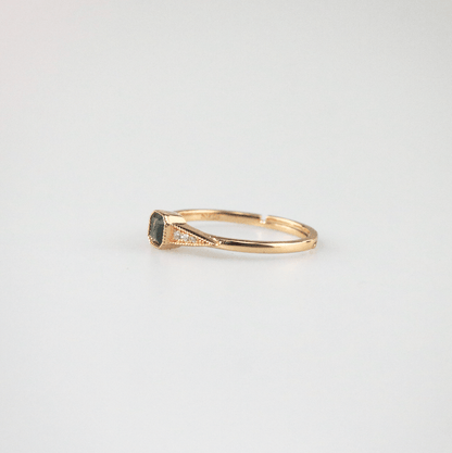 Vintage Gold Plated Aquatic Agate Ring