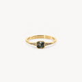 Vintage Gold Plated Aquatic Agate Ring – Adjustable