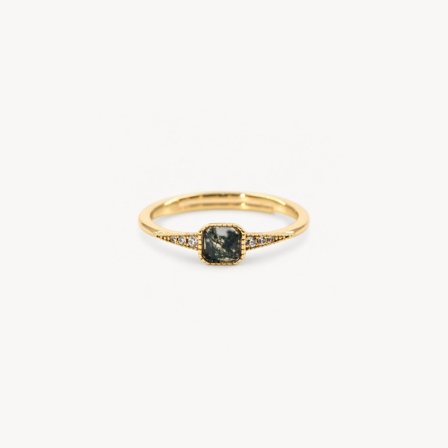Vintage Gold Plated Aquatic Agate Ring