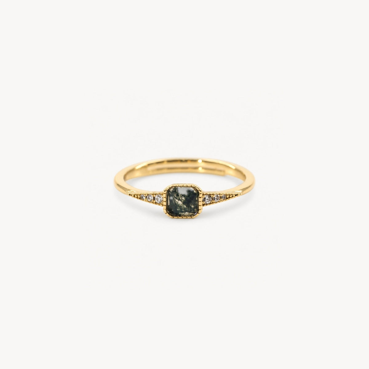 Vintage Gold Plated Aquatic Agate Ring