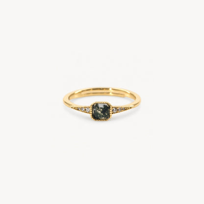 Vintage Gold Plated Aquatic Agate Ring