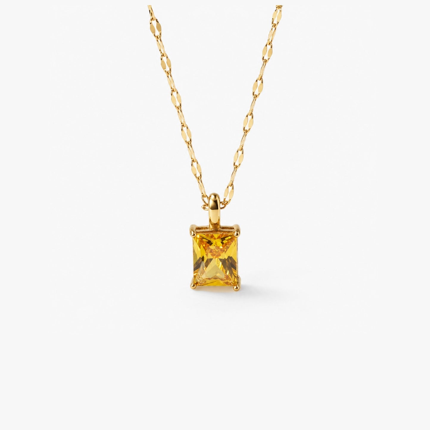 Solar Pendant Necklace, waterproof 18k gold-plated stainless steel