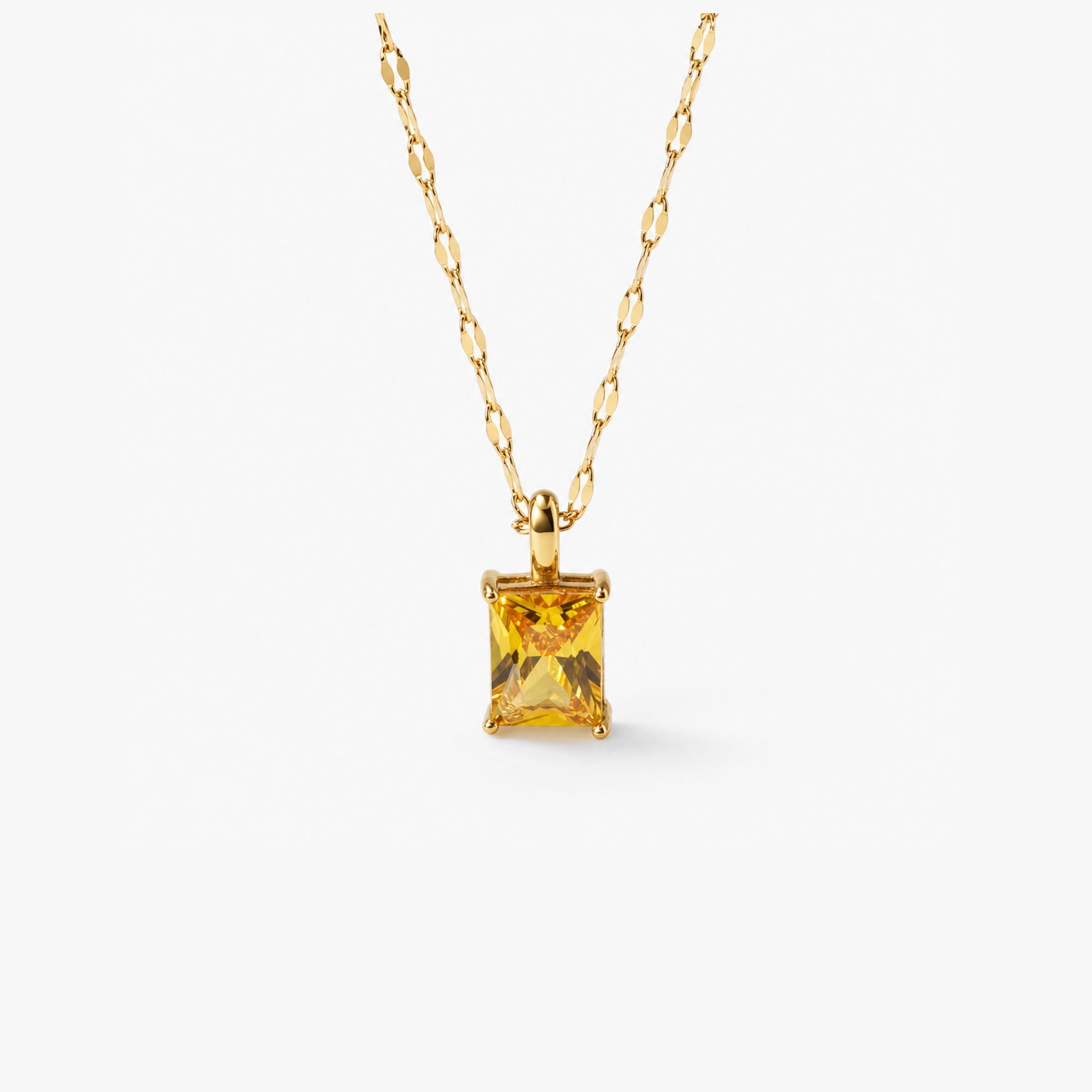Solar Pendant Necklace, waterproof 18k gold-plated stainless steel