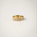 Vowline Band Ring – 6mm Sparkling Gold Band