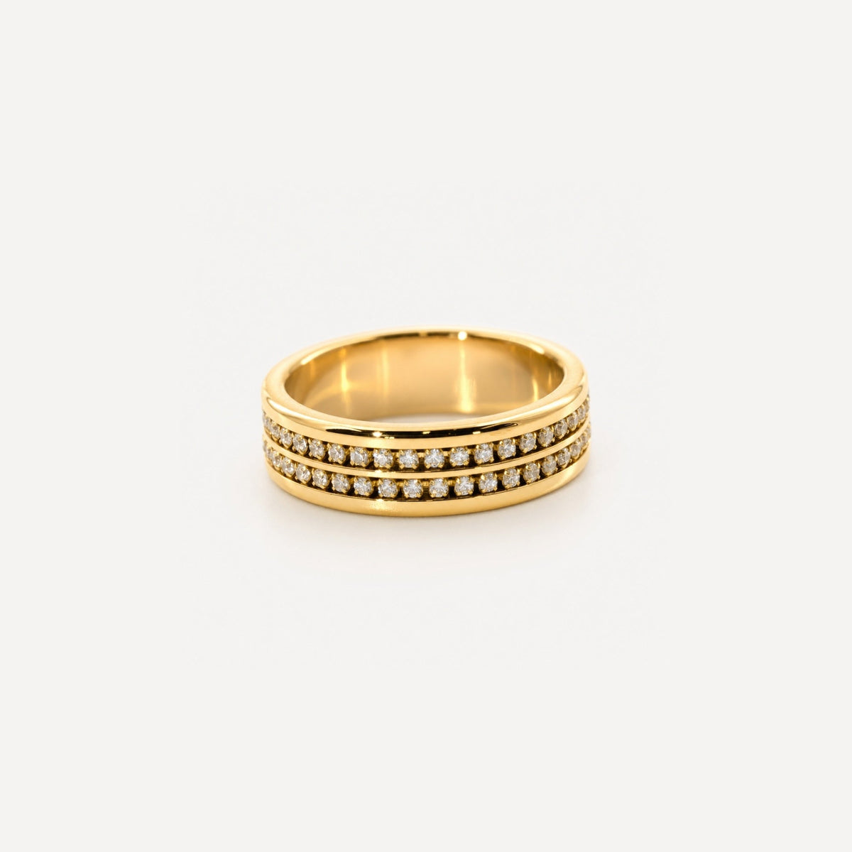 Vowline Band Ring, waterproof 18k gold-plated stainless steel