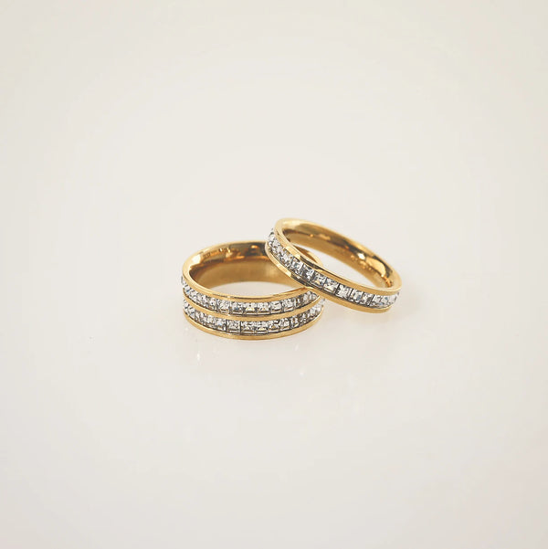 Eden CZ Eternity Ring Set – 2-Piece Stack