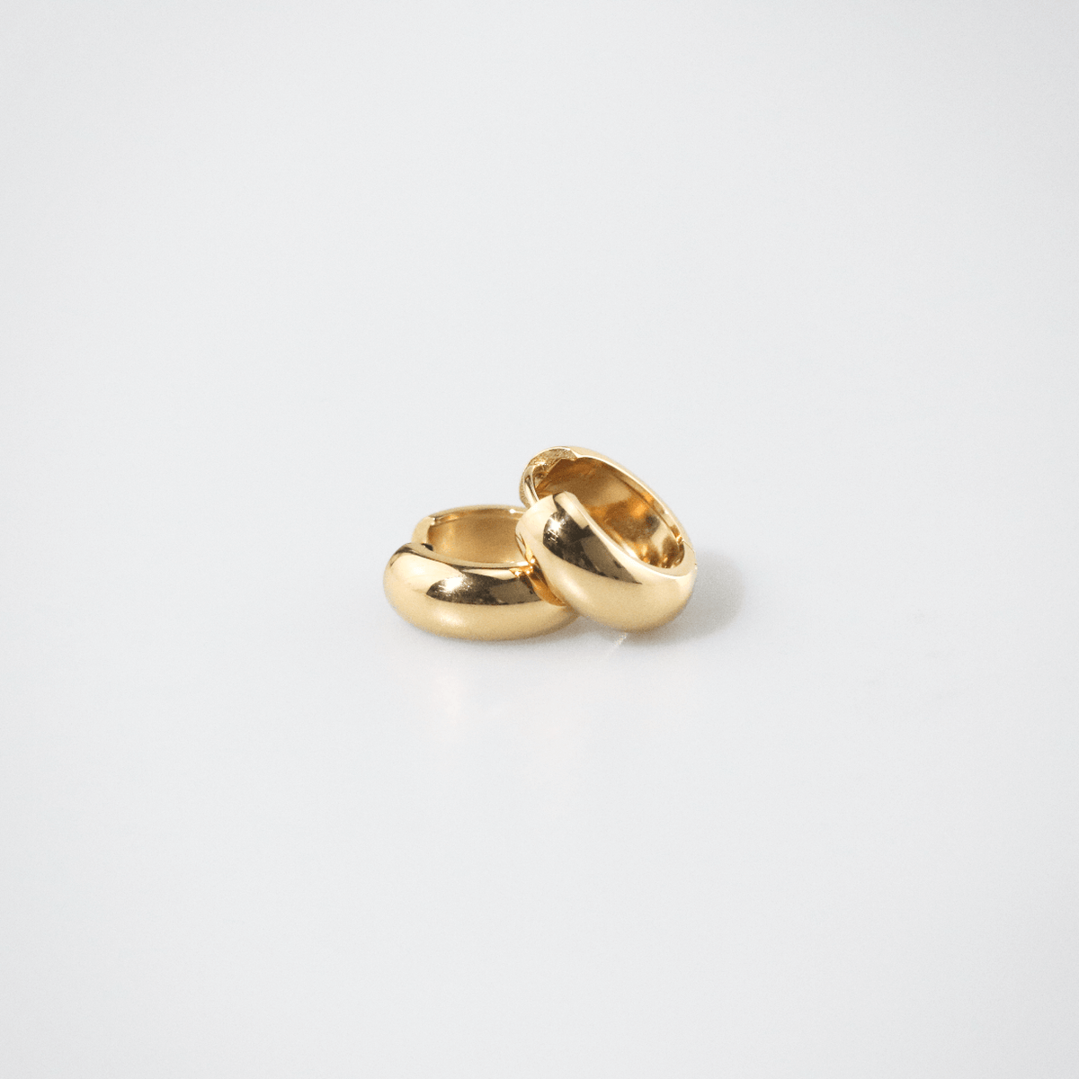 Bold Huggie Hoops, waterproof 18k gold-plated stainless steel