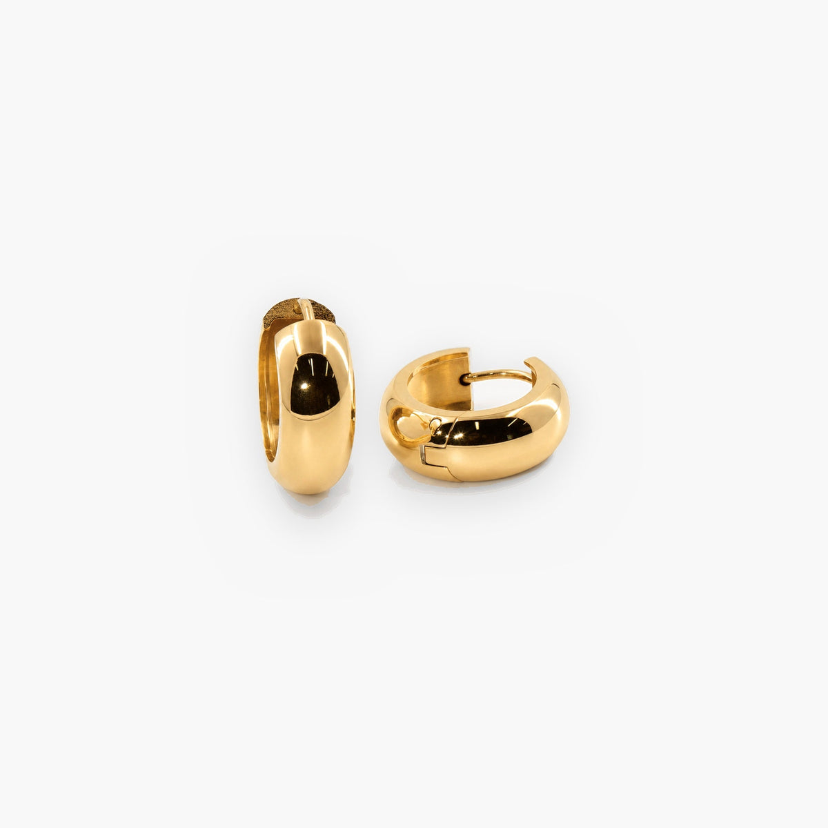 Bold Huggie Hoops, waterproof 18k gold-plated stainless steel