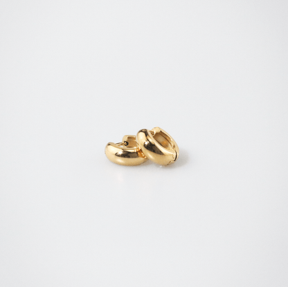 Bold Huggie Hoops, waterproof 18k gold-plated stainless steel